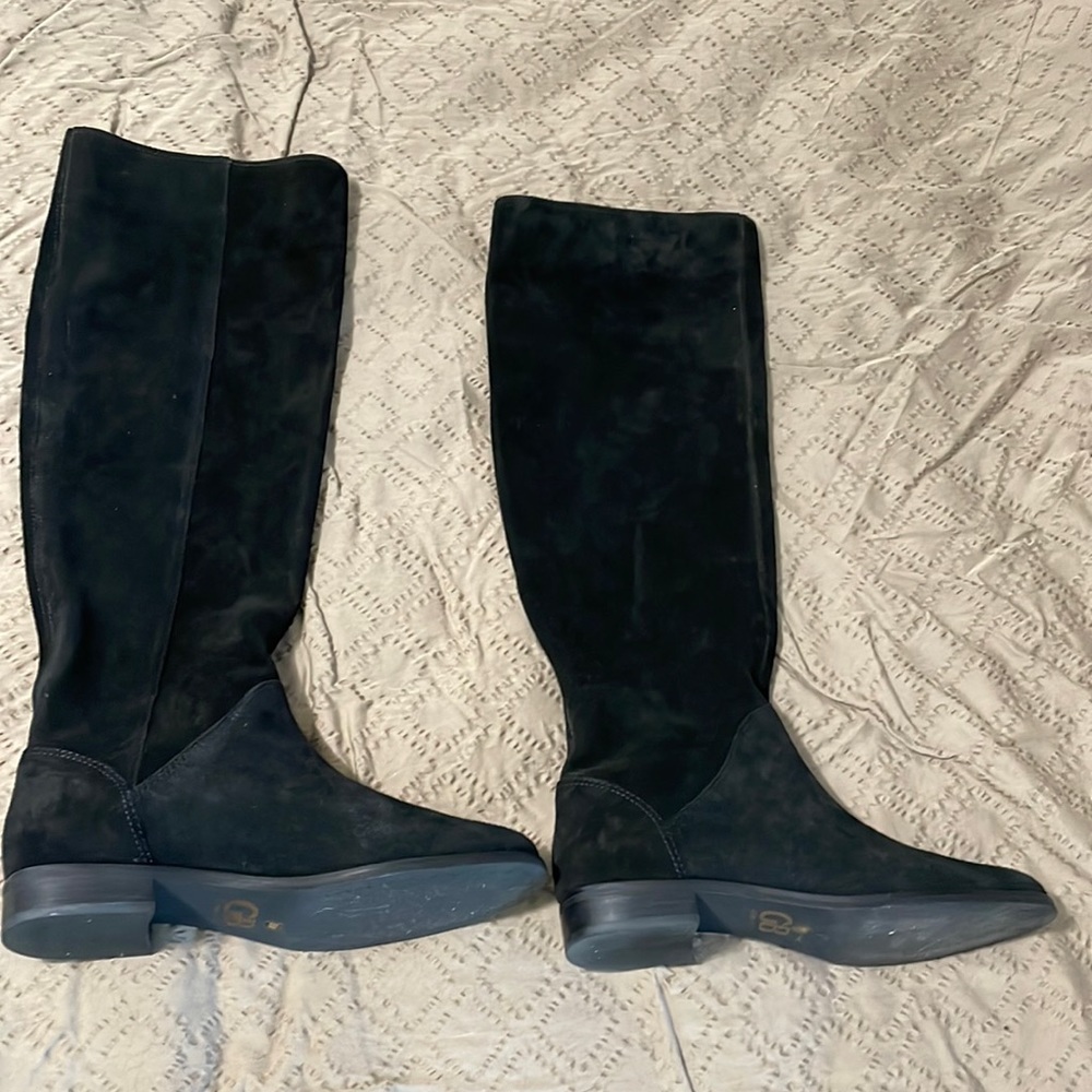 Black Gianni Bini Leather Riding Boots, Size 8